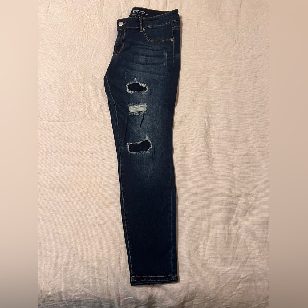Mossimo Denim- Women's Mid-Rise Skinny Jeans - Dark Blue